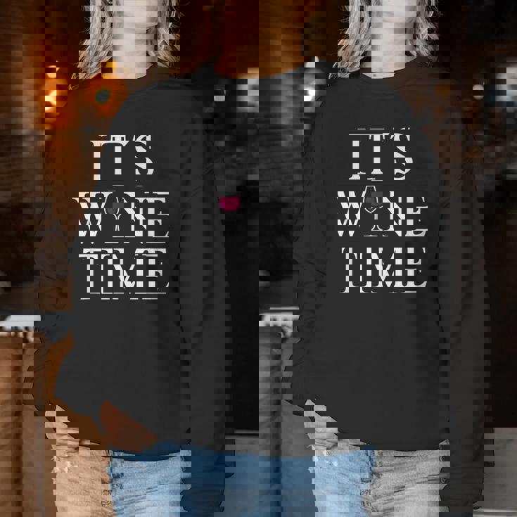 Wine Lovers Wine Time 赤ワインワインメーカー レディーススウェットシャツ 面白い贈り物