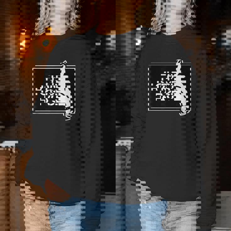 ザ・ホース・フェイス The Horse Face 午年 馬【十二支 干支】2026年 ブランド パロディ レディーススウェットシャツ 面白い贈り物