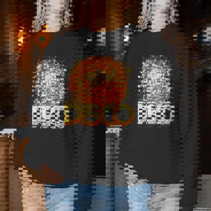 ディスコフィーバーコスチューム女性男性-ダンステーマパーティー用品 レディーススウェットシャツ 面白い贈り物