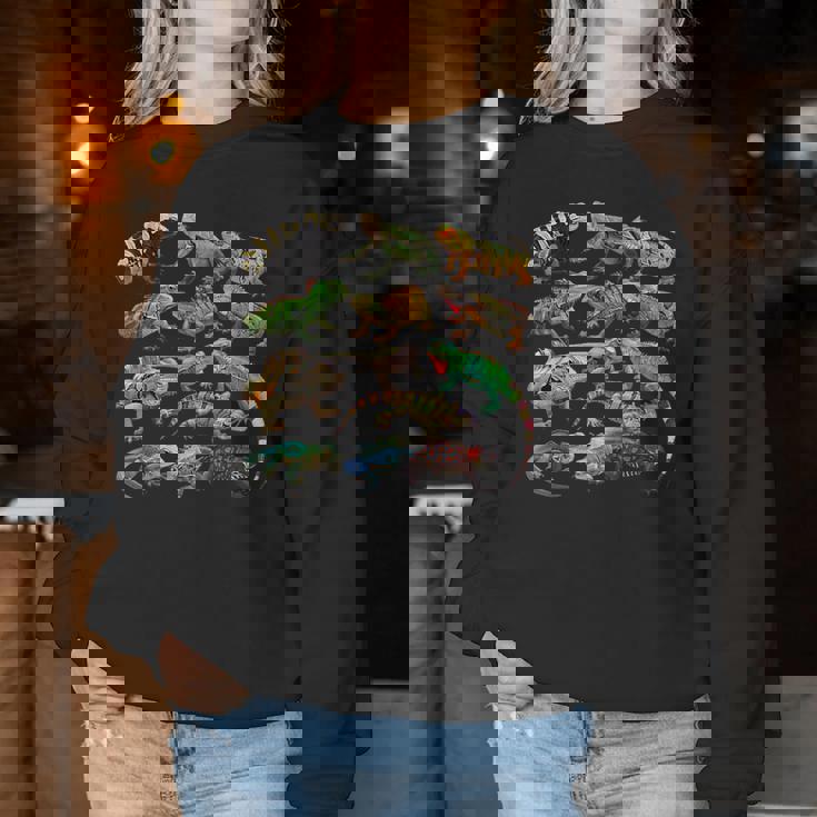 トカゲイグアナ クールな爬虫類タイプ – 男性、女性、男の子、女の子。 レディーススウェットシャツ 面白い贈り物