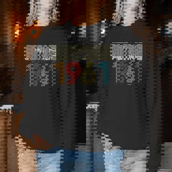 ヴィンテージ 1961年 レトロ 60歳 60歳 誕生日プレゼント 男性 女性 レディーススウェットシャツ 面白い贈り物