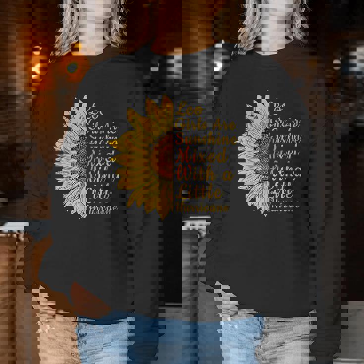 獅子座 ひまわり 花 恋人 7月8月誕生日 レディーススウェットシャツ 面白い贈り物