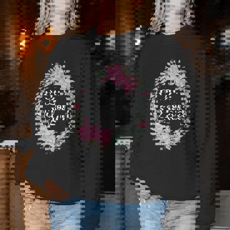 花柄 92歳 誕生日 男性 女性 92歳 誕生日 レディーススウェットシャツ 面白い贈り物