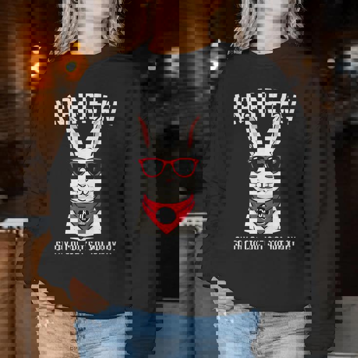 還暦祝い 兎 うさぎ好き 干支 父 男性 女性 還暦 お祝い 60歳 おもしろ おもろい レディーススウェットシャツ 面白い贈り物