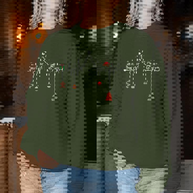 Nursing Christmas Christmas Tree Heartbeat Nurse Women Sweatshirt Unique Gifts