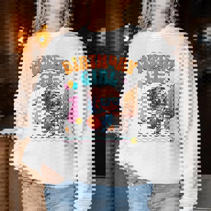 1歳の誕生日 バスケットボール 1歳 女の子 バスケットボール フープ ダンキング レディーススウェットシャツ 面白い贈り物