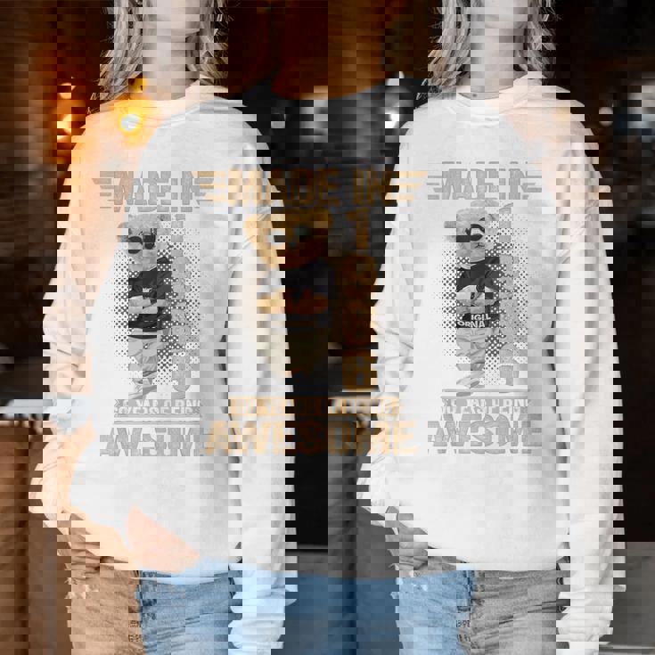 60歳 Made In 1966 テディベア 60歳 誕生日 男性 女性 レディーススウェットシャツ 面白い贈り物