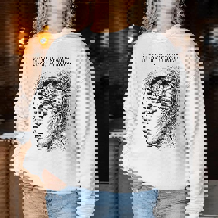 Cat Brain Girl Meme Graphic Women Sweatshirt Unique Gifts