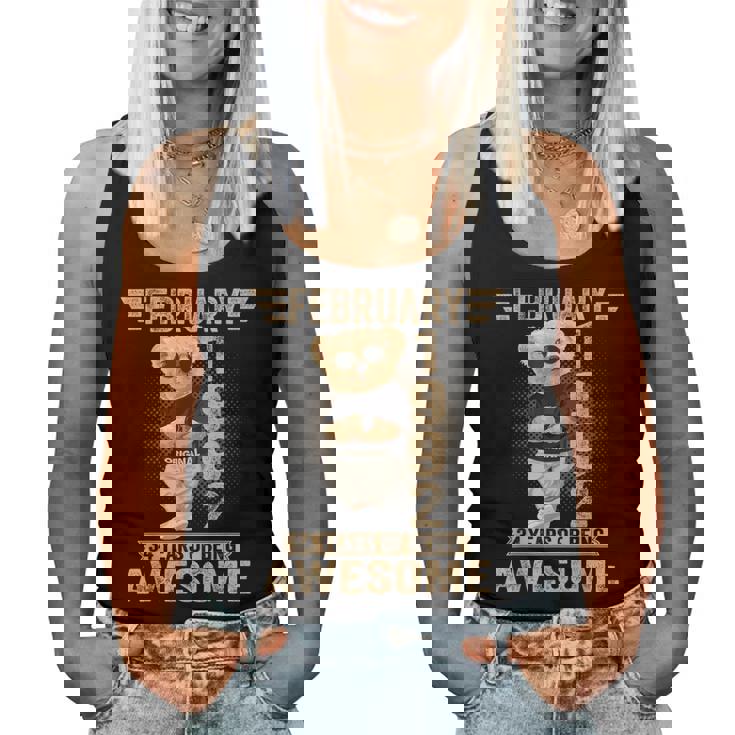 1992年2月34歳の誕生日男性と女性のための素晴らしいテディベア。 レディースタンクトップ