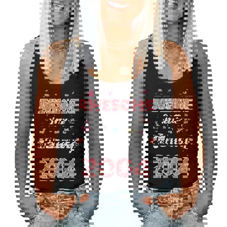 2004年2月から素晴らしい花、2004年2月の誕生日。 レディースタンクトップ