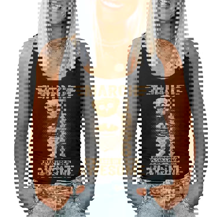 3月 68歳の誕生日 男性 女性 1958年 素晴らしいテディベア レディースタンクトップ