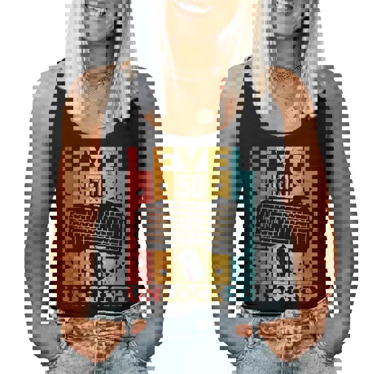 50 Cumpleaños Hombre 50 Años Gaming Teclado Gamer Camiseta sin mangas para mujer