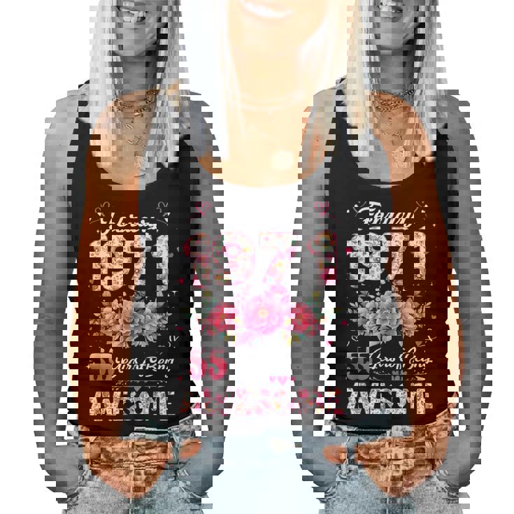 55歳 1971年2月 花柄 55歳 誕生日 男性 女性 レディースタンクトップ