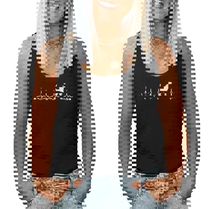 Beagle Heartbeat Ecg Beagle Dog Mum レディースタンクトップ