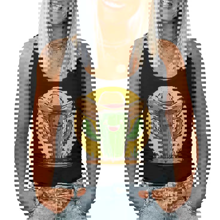 Cactus Cool Avec Chapeau De Cowboy Brille Dans Les Tenues Débardeur pour femme