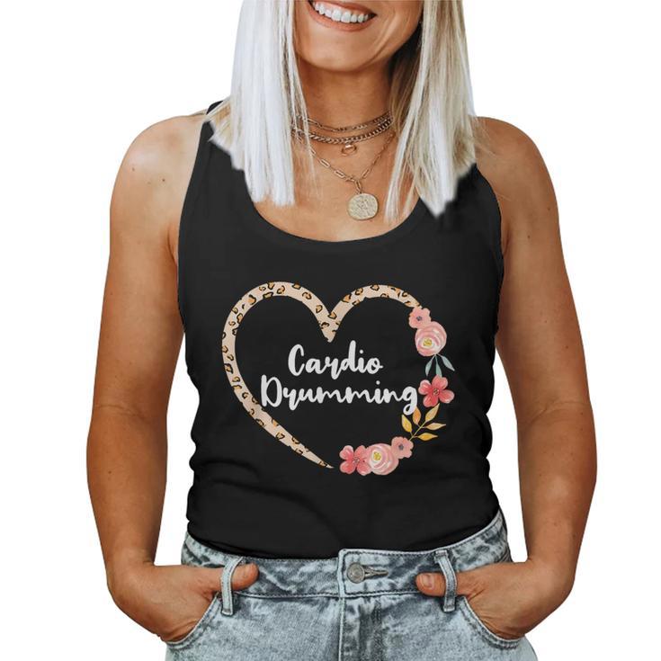 Cardio Drumming Fitness Gym Leopard Floral Heart For Women Women Tank Top