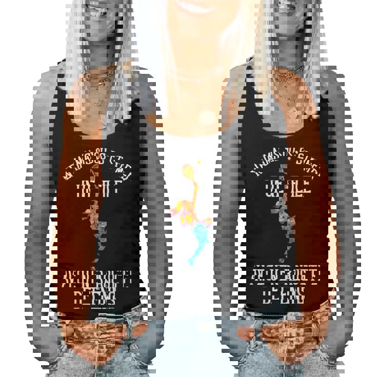 Drôle Fille Avec Une Raquette De Tennis Joueur De Tennis Débardeur pour femme