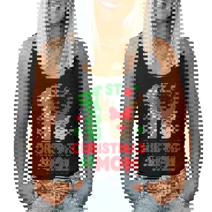 First Christmas As Mom Matching Family 1St Christmas Family Women Tank Top