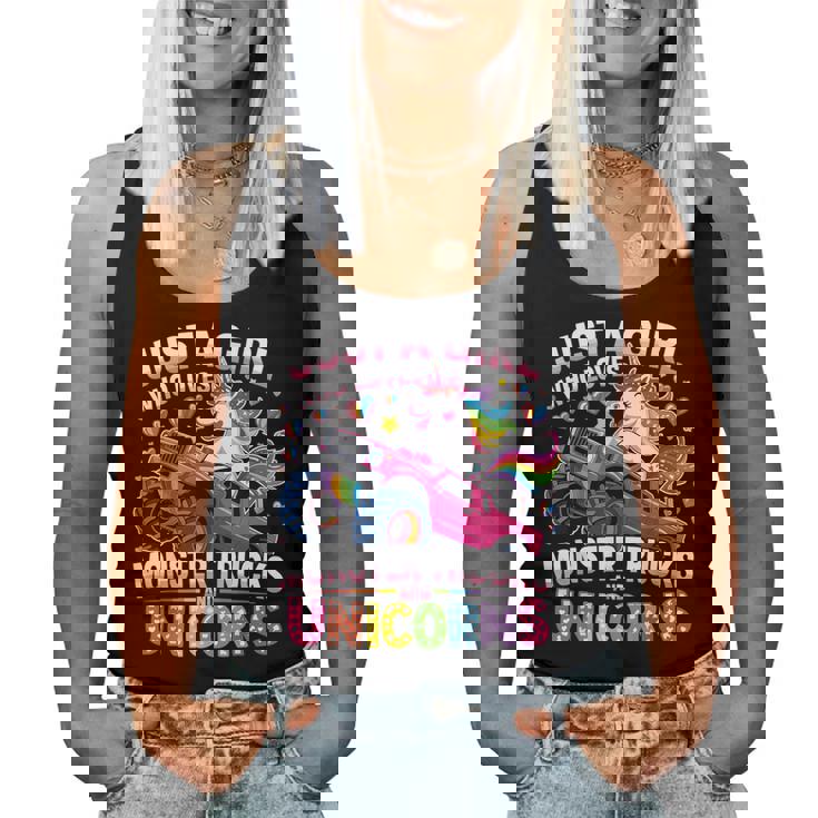 Just A Girl Who Loves Monster Trucks And Unicorns Women Tank Top