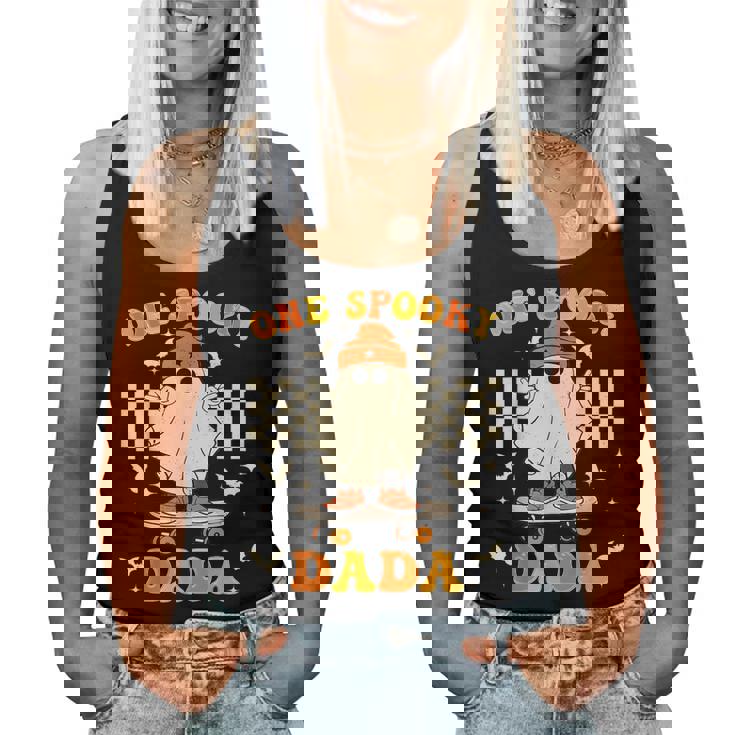 Groovy Boo One Spooky Dada First Halloween Birthday Boy Women Tank Top