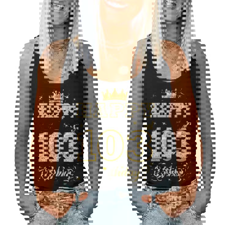 Happy 103Rd Birthday 103歳 女性 男性 誕生日パーティー 長袖tシャツ レディースタンクトップ