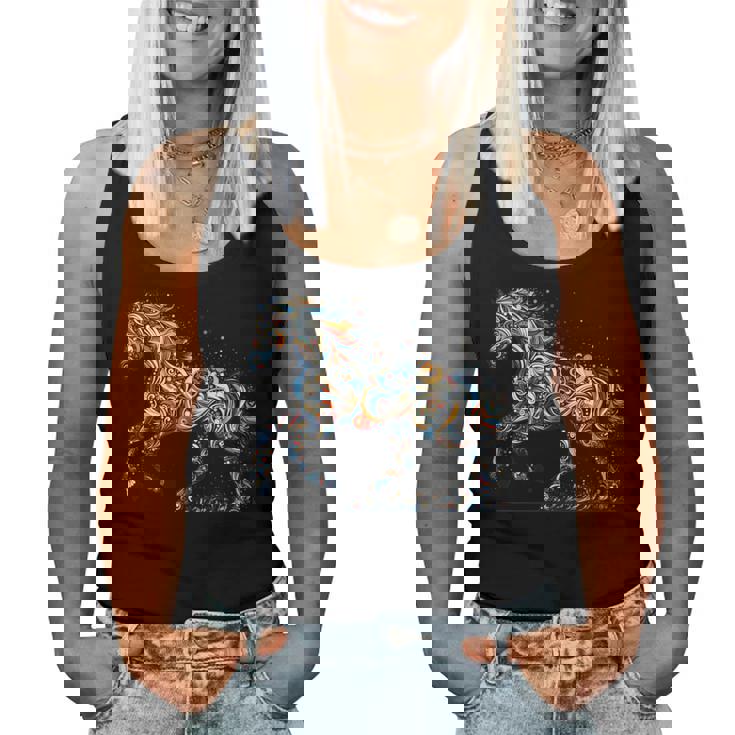 Horse Lover Majestic Horse 馬のグラフィック デザイン 長袖tシャツ レディースタンクトップ