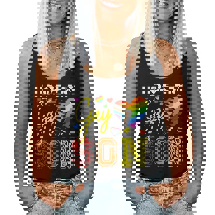 Io Amo Il Mio Gay Figlio Lgbt Orgoglio Mamma Papà Canotta da donna