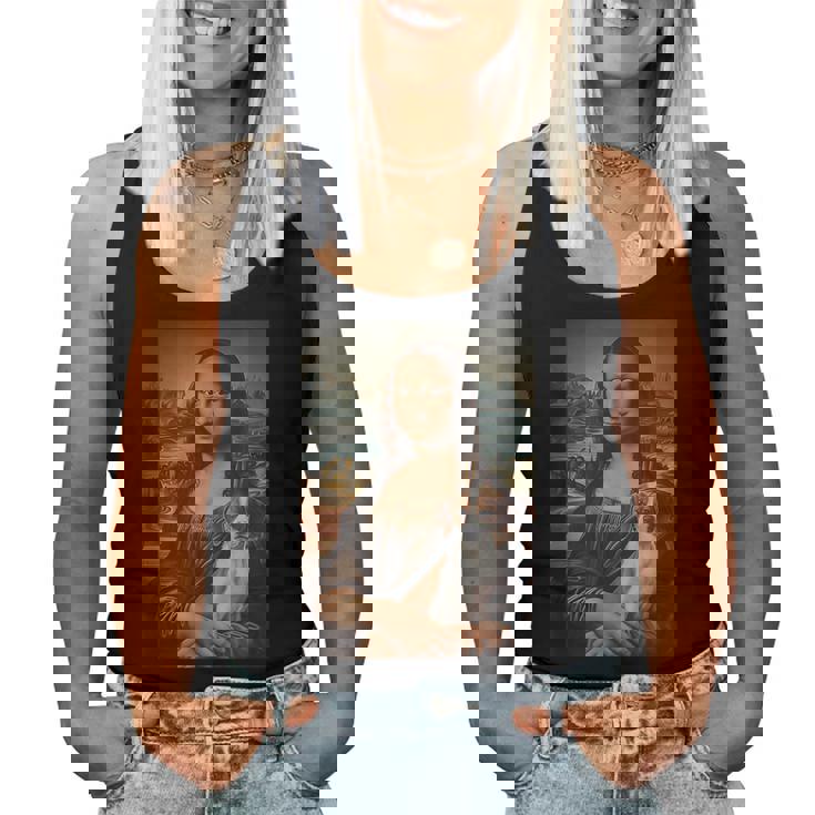 Jack Russel Mona Lisa Pittura Artistica Cane Mamma Papà Canotta da donna