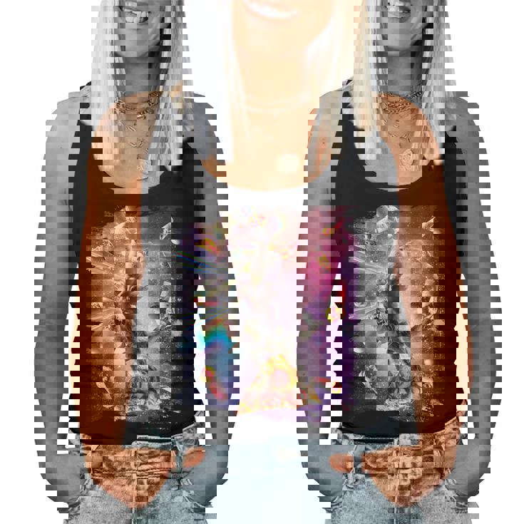 Láser Ojos Espaciales Llamaobre Perezoso Dinosaurio Camiseta sin mangas para mujer