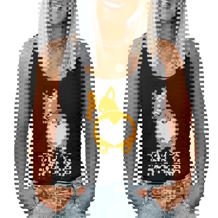 Mamma Corgi Talk To My Fluff Cane Mamma Cane Papà Canotta da donna