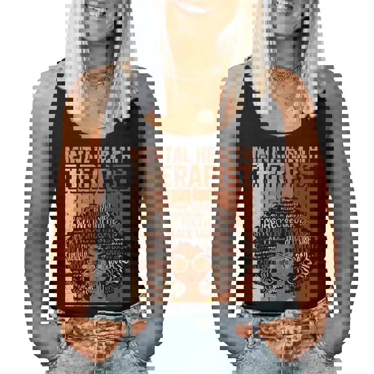 Mental Health Therapist Afro Black History Month Women Tank Top