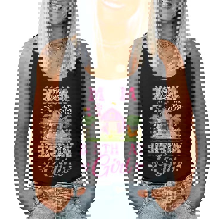 Mom Of The Birthday Girl 1St Birthday Cow Farm Family Women Tank Top