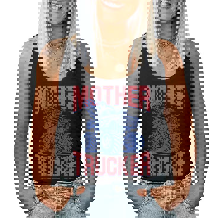 Mother Trucker Mom Of Boys Monster Truck Mom Mama Racing Women Tank Top