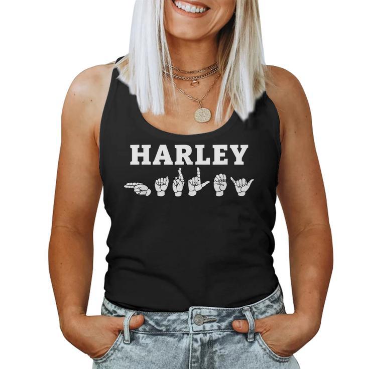 Nom Personnalisé Harley Asl Teacher Deaf Débardeur pour femme