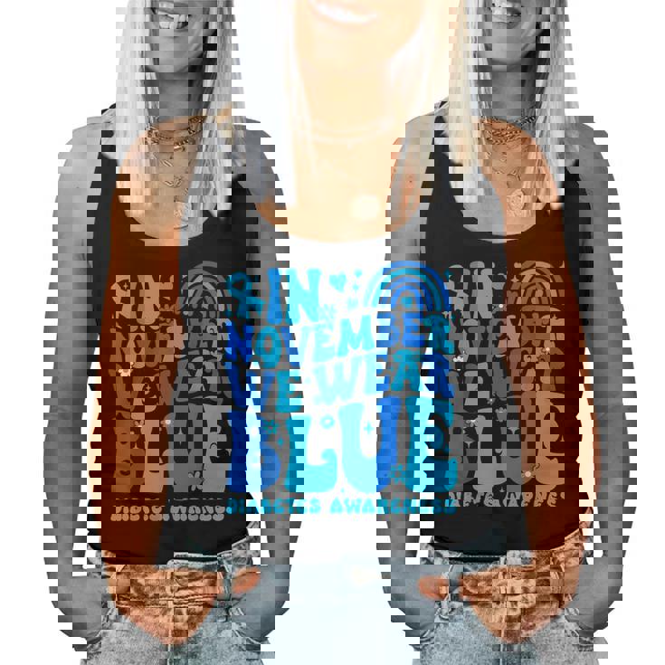 In November We Wear Ribbon Blue Diabetes Awareness Women Women Tank Top