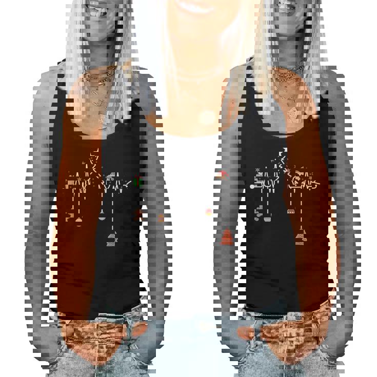 Nursing Christmas Christmas Tree Heartbeat Nurse Women Tank Top