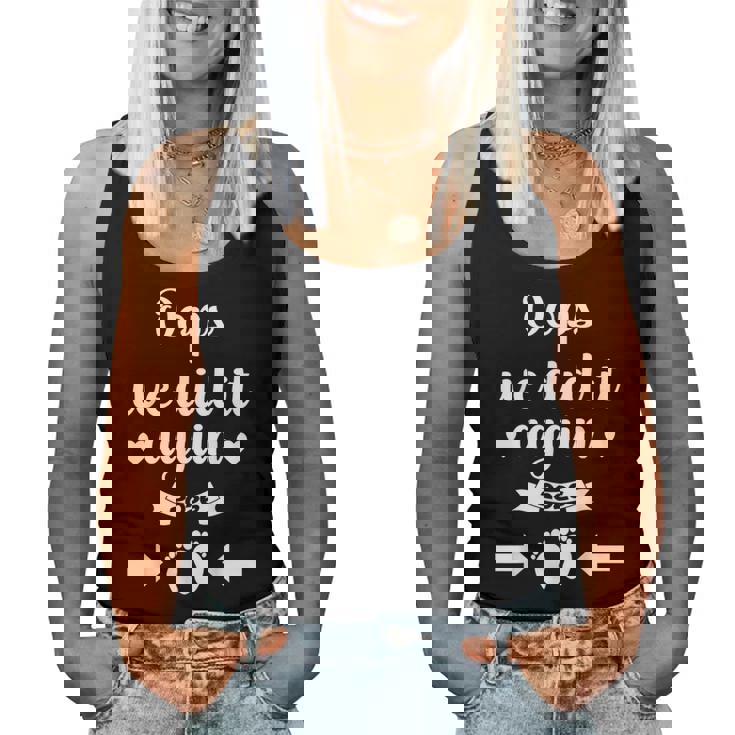 Oops We Did It Again 2026 Mom Dad Baby Announcement Women Tank Top