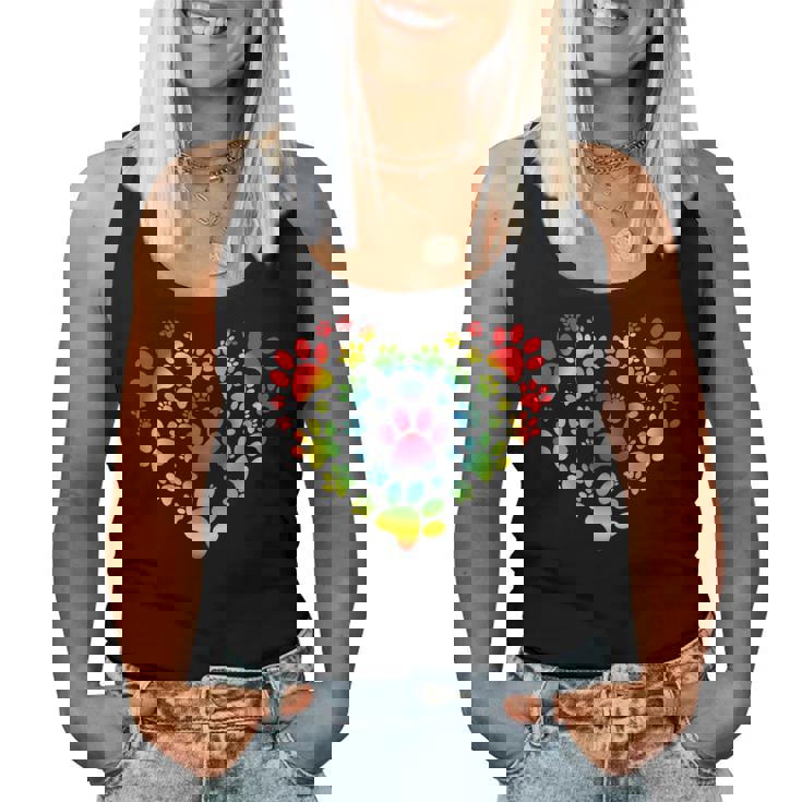 Rainbow Lgbt 猫愛好家 犬 恋人 猫 母 犬 パパ バレンタイン レディースタンクトップ