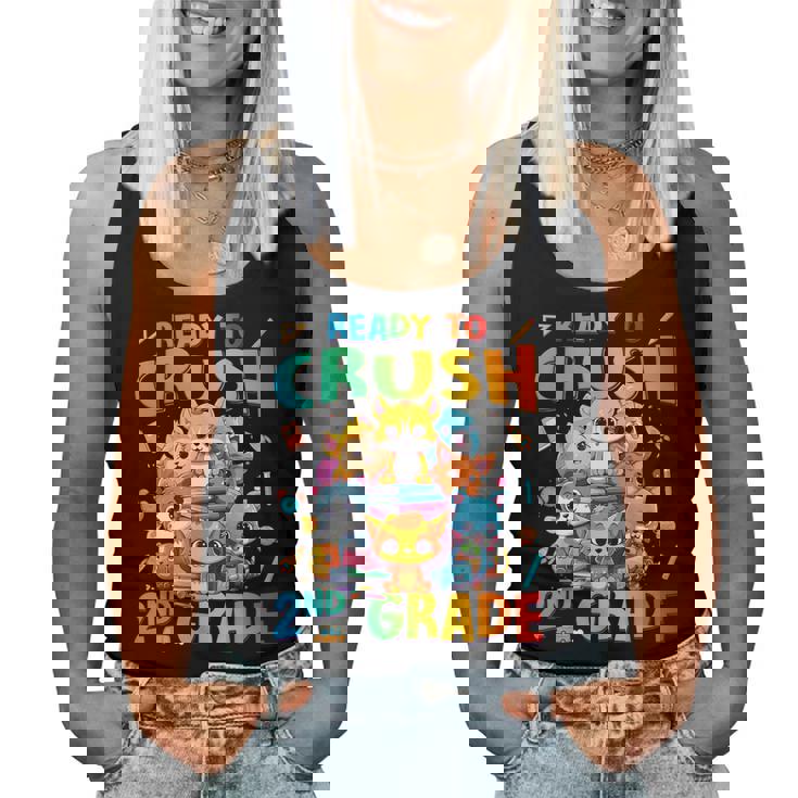 Ready To Crush 2Nd Grade Back Tochool 2Nd Grade Cat Kitten レディースタンクトップ