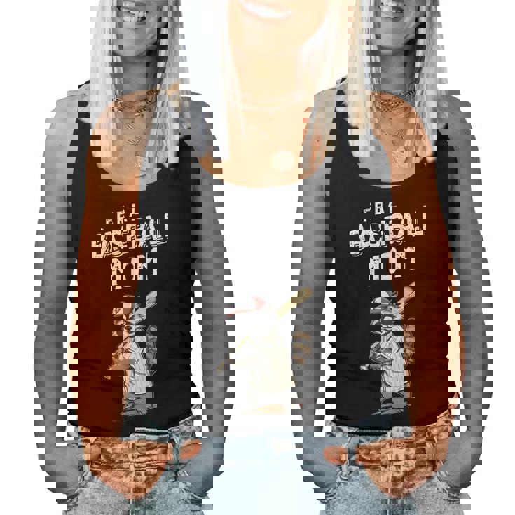 Retro Raccoon Feral Baseball Mom Trash Panda Sport Lover Women Tank Top