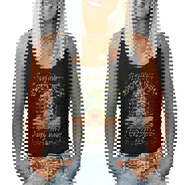 Scorpio Queen Black Woman With Cap Camo It's My Birthday Women Tank Top