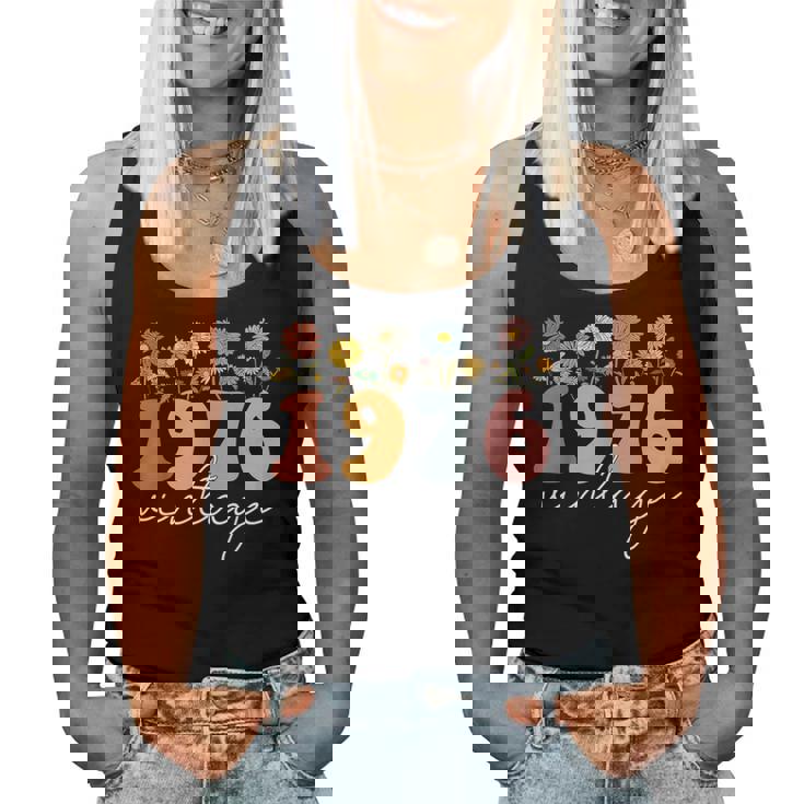 Vintage 1976 Wildflower Floral 48Th Birthday Girls Women Tank Top Vintage 1976 Wildflower Floral 48Th Birthday Girls Women Tank Top