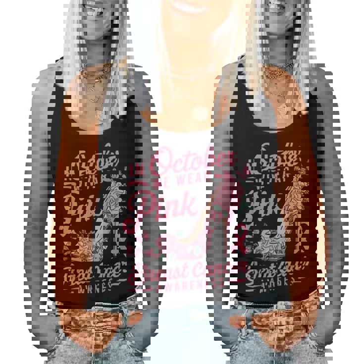 We Wear Pink October Shoes Breast Cancer Awareness Women Tank Top