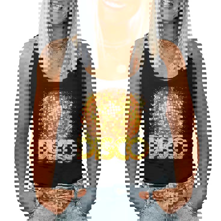 ディスコフィーバーコスチューム女性男性-ダンステーマパーティー用品 レディースタンクトップ