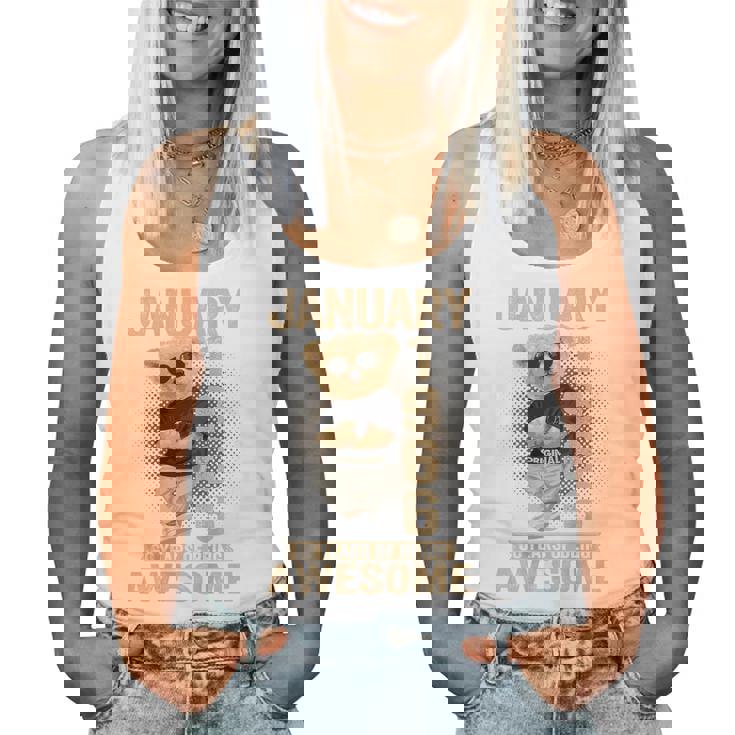 60歳 1966年1月 テディベア 60歳 誕生日 男性 女性 レディースタンクトップ