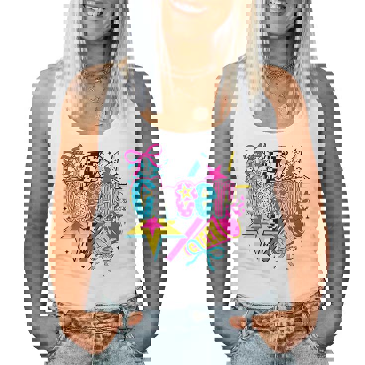 Cheer Season Football Bow Game Day Cheer Mom Cheerleading Women Tank Top