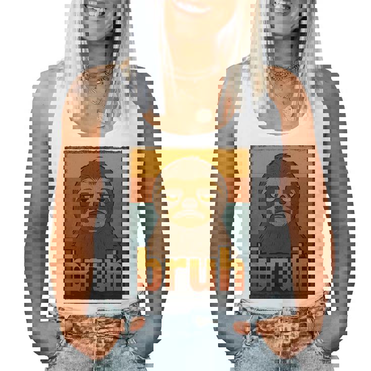 Sloth Bruh For Ns Boys Girls Meme Graphic Women Tank Top