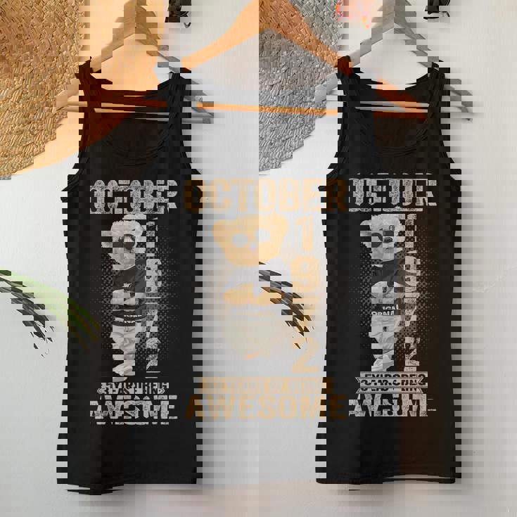 1972年10月53歳の誕生日男性と女性のための素晴らしいテディベア レディースタンクトップ 面白い贈り物