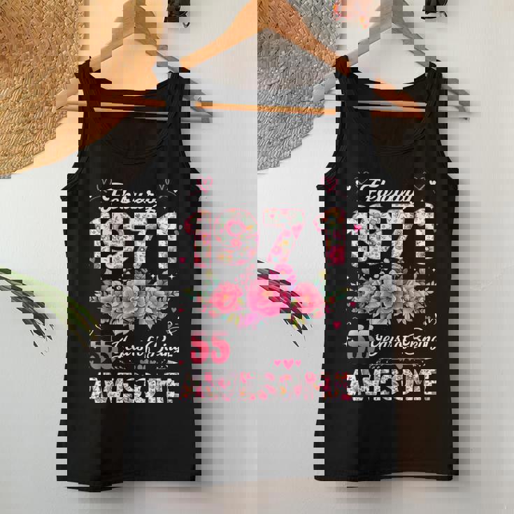 55歳 1971年2月 花柄 55歳 誕生日 男性 女性 レディースタンクトップ 面白い贈り物