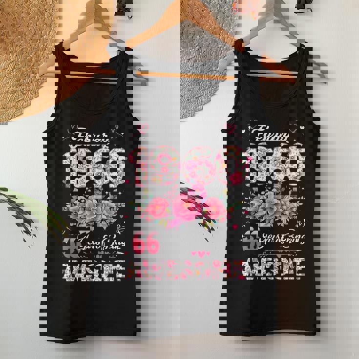 66歳 1960年2月 花柄 66歳 誕生日 男性 女性 レディースタンクトップ 面白い贈り物